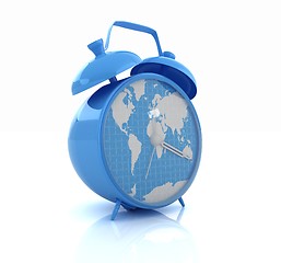 Image showing Clock of world map