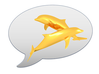 Image showing messenger window icon and golden dolphins 