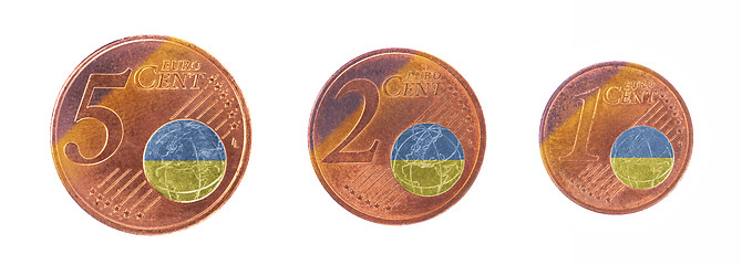 Image showing European union concept - 1, 2 and 5 eurocent