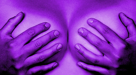 Image showing Hands covering breasts