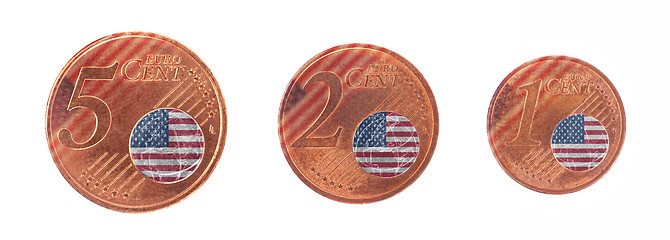 Image showing European union concept - 1, 2 and 5 eurocent