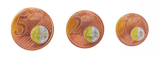 Image showing European union concept - 1, 2 and 5 eurocent