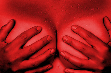 Image showing Hands covering breasts