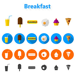 Image showing Vector icons for fast food