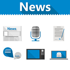 Image showing Flat icons for news