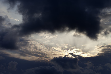 Image showing Storm clouds on sky in evening