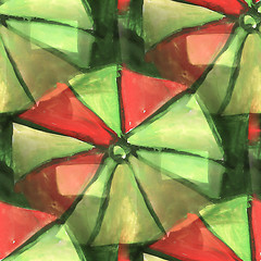 Image showing red, green drawing colorful pattern water texture paint abstract
