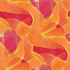 Image showing red, orange drawing colorful pattern water texture paint abstrac