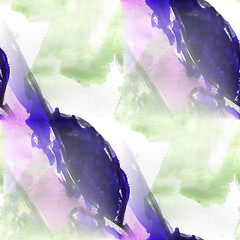 Image showing colorful drawing green, purple pattern water texture paint abstr