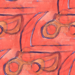 Image showing drawing red, purple colorful pattern water texture paint abstrac