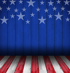 Image showing USA style background, empty wooden table