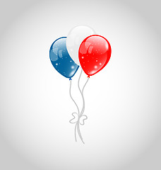 Image showing Flying balloons in american flag colors