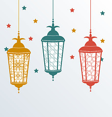 Image showing Intricate Arabic lamps for Ramadan Kareem