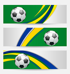 Image showing Set football cards in Brazil flag colors