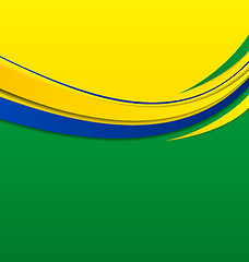 Image showing Abstract wavy background in Brazilian colors