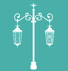 Image showing Vintage forging ornate streetlamps isolated