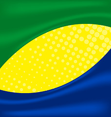 Image showing Abstract wavy background in Brazilian colors