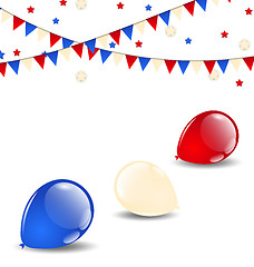 Image showing Colorful balloons in american flag colors