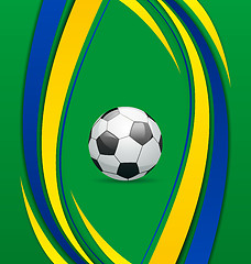 Image showing Footbal background in Brazil flag concept