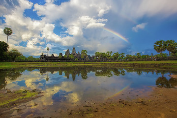 Image showing Sunset over Angkor Wat