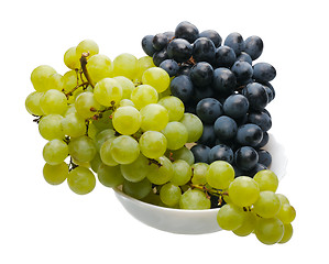 Image showing Black and green grapes 