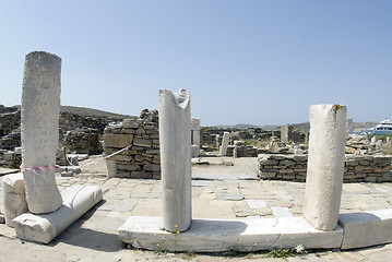 Image showing agora columns delos greece