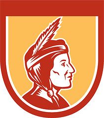 Image showing Native American Indian Chief Shield Retro