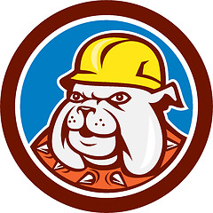 Image showing Bulldog Construction Worker Head Cartoon