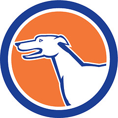 Image showing Greyhound Dog Head Side Retro Circle