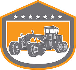 Image showing Road Grader Shield Retro 