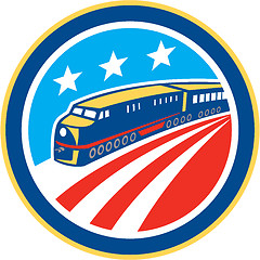 Image showing Diesel Train American Stars Stripes Retro