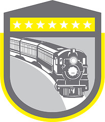 Image showing Steam Train Locomotive Retro Shield