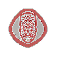 Image showing Metallic Maori Mask Face Front Shield Retro