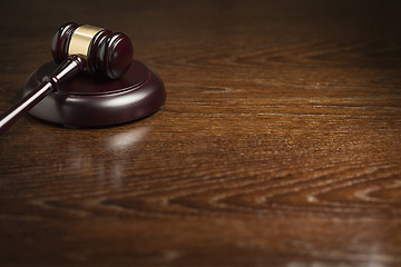 Image showing Wooden Gavel Abstract on Table