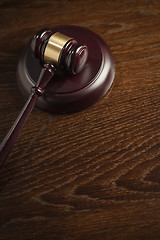 Image showing Wooden Gavel Abstract on Table