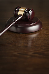 Image showing Wooden Gavel Abstract on Table