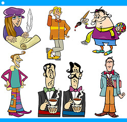 Image showing men characters set cartoon illustration