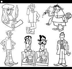 Image showing men characters set cartoon illustration