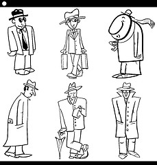 Image showing men characters set cartoon illustration