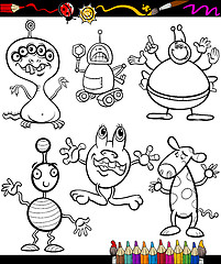 Image showing fantasy set cartoon coloring book