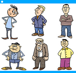 Image showing men characters set cartoon illustration