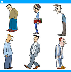 Image showing men characters set cartoon illustration