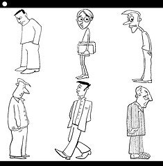 Image showing men characters set cartoon illustration