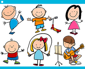 Image showing cute little children cartoon set