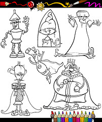 Image showing fantasy set cartoon coloring book