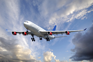 Image showing Plane and clouds