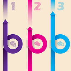 Image showing Curling arrows diagram like infographic template