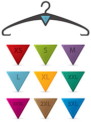 Image showing Cloth hanger with interchangeable size buttons