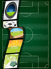 Image showing Film strip with soccer field