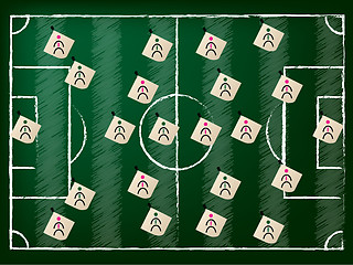 Image showing Football field illustration with 2 teams